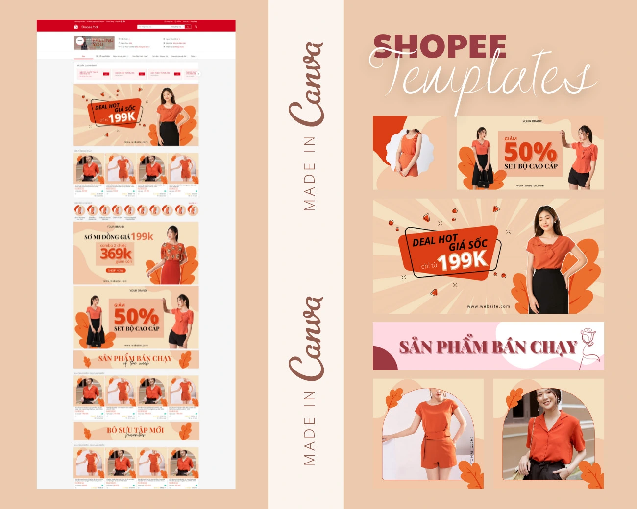 Trang trí gian hàng trên Shopee